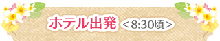 ホテル出発<8:30頃>