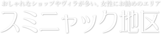 おしゃれなショップやヴィラが多い、女性にお勧めのエリア スミニャック地区