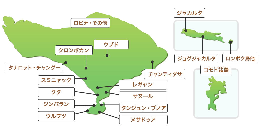 バリ島エリアマップ