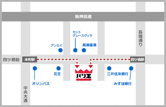 バリ王大阪支店の地図