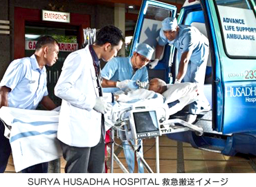 SURYA HUSADHA HOSPITAL　救急搬送イメージ
