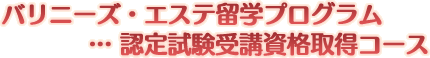 バリニーズ・エステ留学プログラム… 認定試験受講資格取得コース